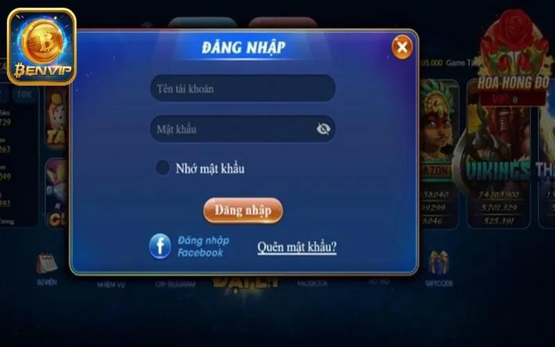 Đăng nhập vào trang chủ chính thức hệ thống Benvip